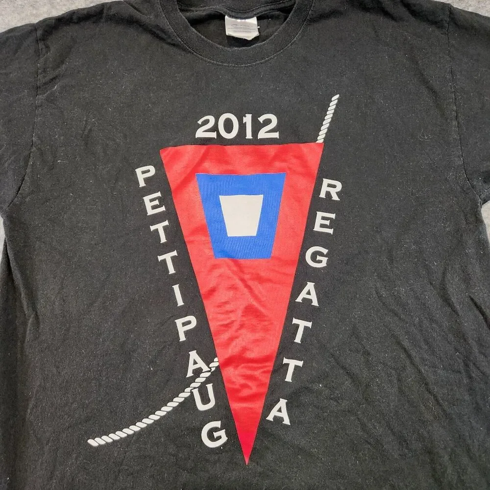Pettipaug Yacht Club Regatta 2012‎ Mens L Large Sailing Black Graphic T Shirt